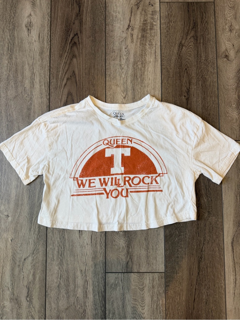 University of Tennessee Vols-Queen We Will Rock You-Crop Tee-Tailgate Ready